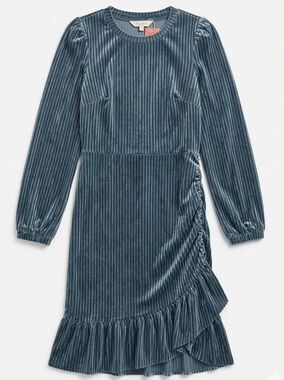 ☔️🩵NWT Teal Textured Velvet Bodycon Long Sleeve Dress Small
